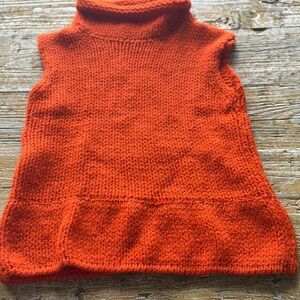 Miu Miu Orange Sleeveless Turtleneck Sweater